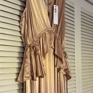 Topshop Rose Gold Maxi Dress